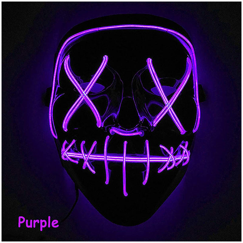 Light Up Purge Mask Led Scary Halloween Cosplay Masks for Adults