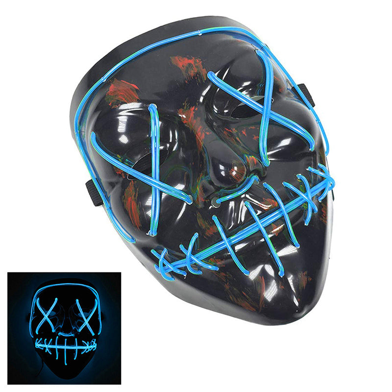 Light Up Purge Mask Led Scary Halloween Cosplay Masks for Adults