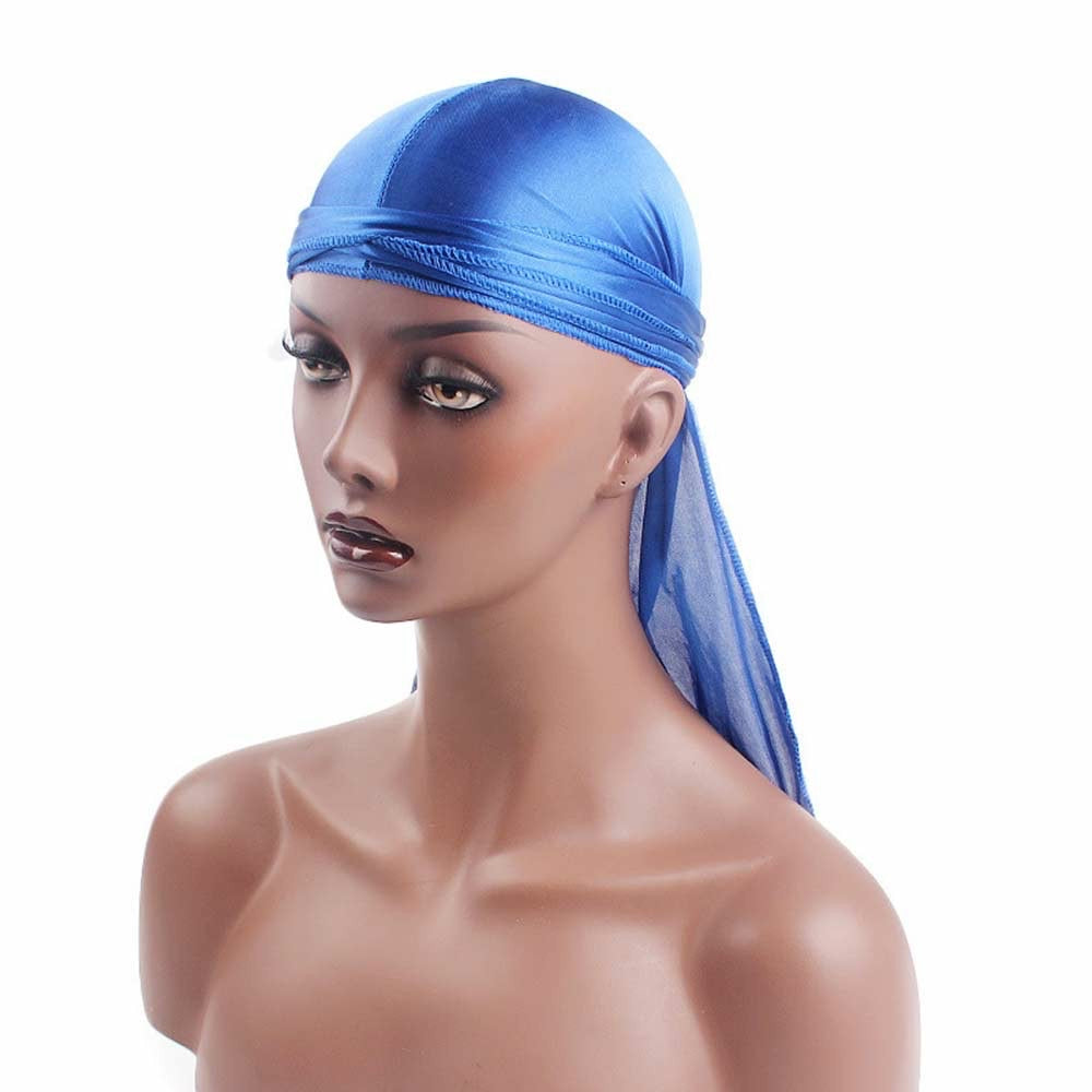 Fashion Unisex Men and Women Headscarf Headdress Bandana Durag Headwear Faux Soft Silk Pirate Cap Wrap