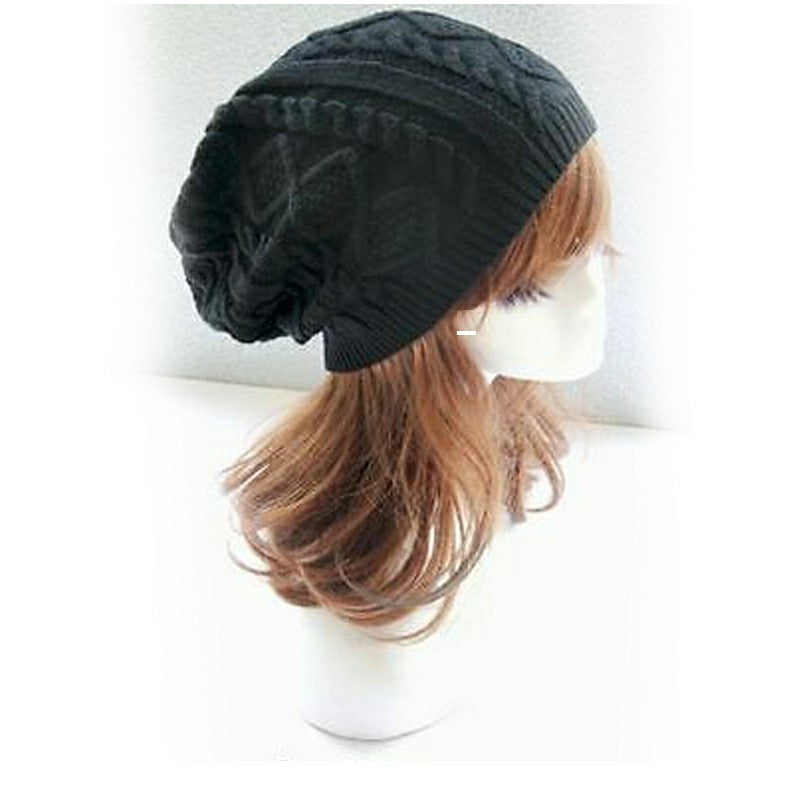 Mens Ladies Knitted Woolly Winter Oversized Slouch Beanie Hat Cap Skateboard