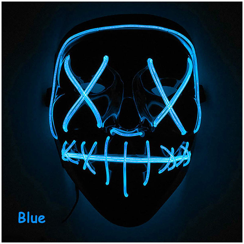Light Up Purge Mask Led Scary Halloween Cosplay Masks for Adults