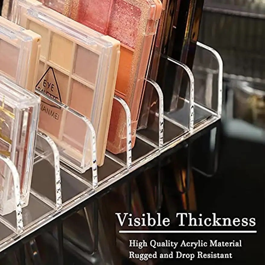 Eyeshadow Palette Makeup Organizer Acrylic Make Up Organizers Storage 7 Section Divided Vanity Holder for Drawer Bathroom Modern