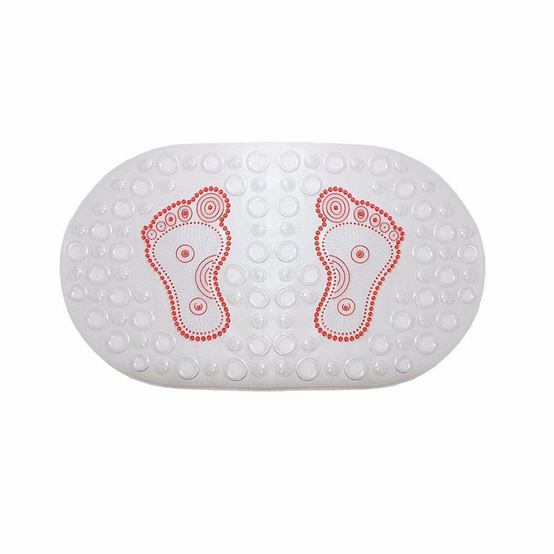 PVC Protection Clear Foot Design Bathroom Mat Washroom Pad 66cm x 36cm