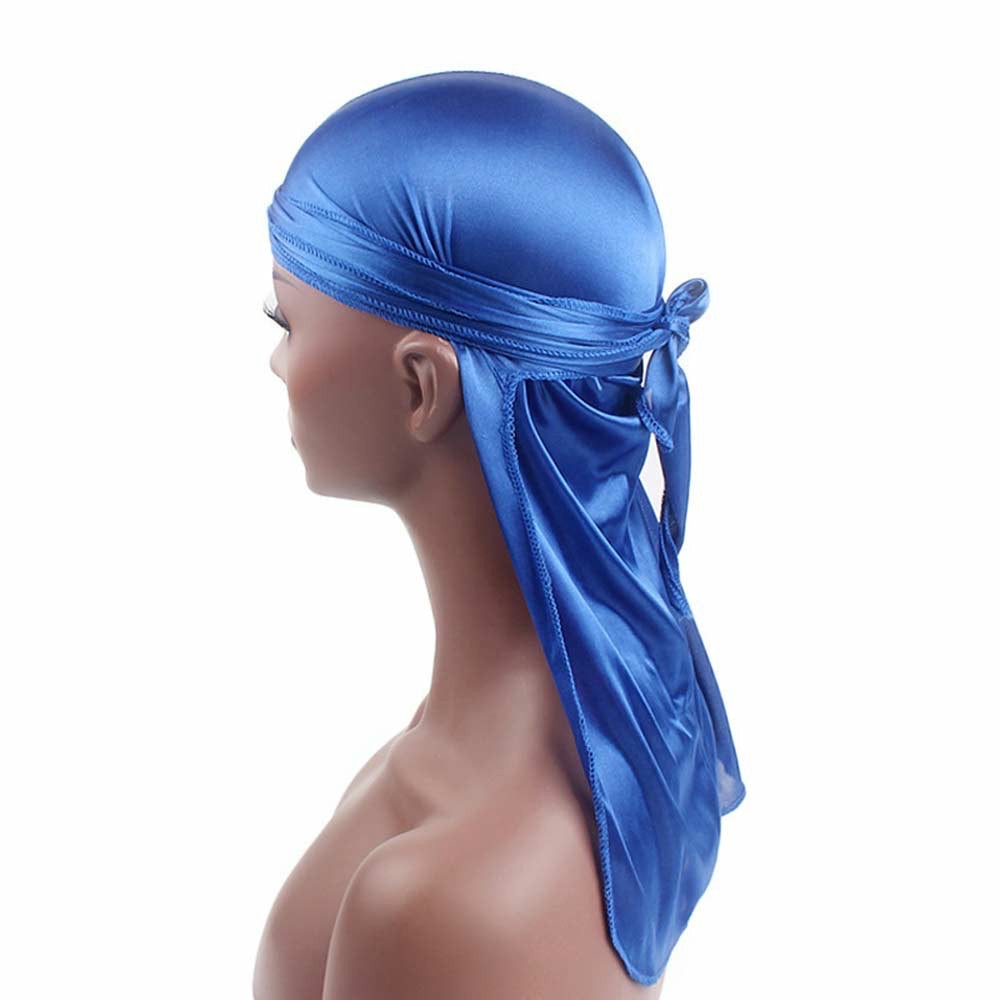 Fashion Unisex Men and Women Headscarf Headdress Bandana Durag Headwear Faux Soft Silk Pirate Cap Wrap