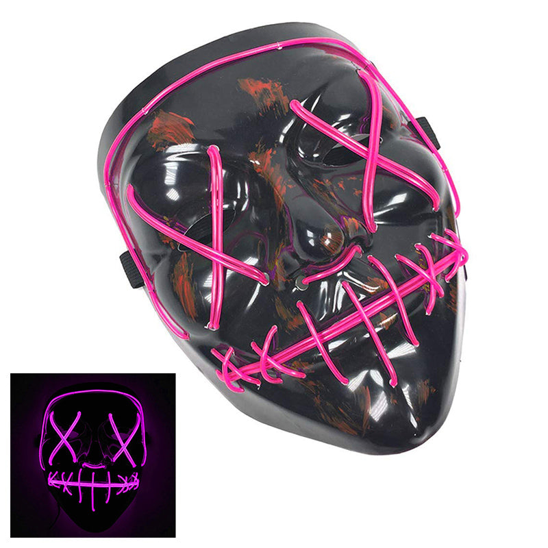 Light Up Purge Mask Led Scary Halloween Cosplay Masks for Adults