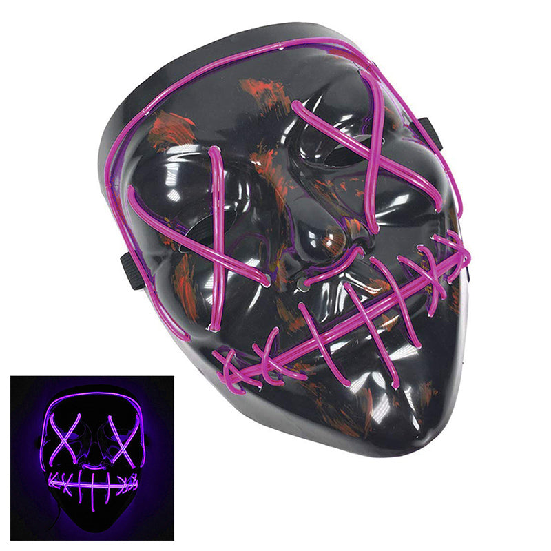 Light Up Purge Mask Led Scary Halloween Cosplay Masks for Adults