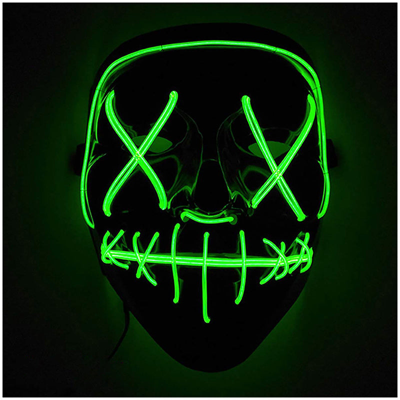 Light Up Purge Mask Led Scary Halloween Cosplay Masks for Adults