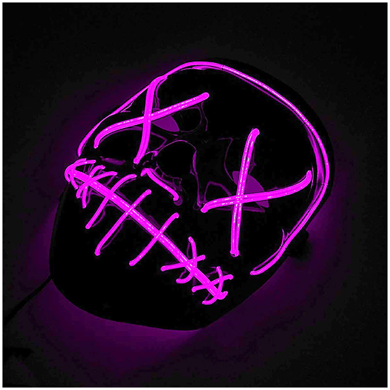 Light Up Purge Mask Led Scary Halloween Cosplay Masks for Adults