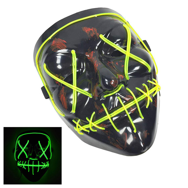 Light Up Purge Mask Led Scary Halloween Cosplay Masks for Adults