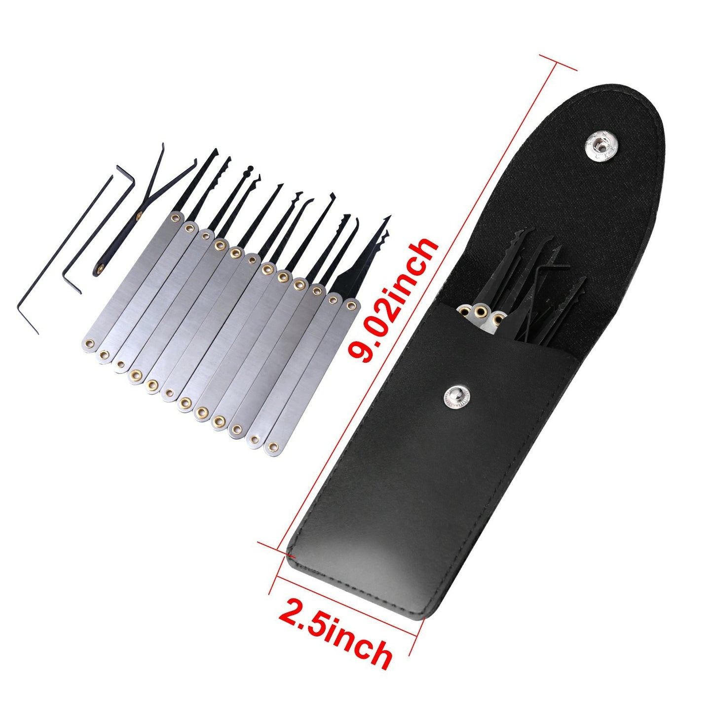 "Unveiling Intrigue: Master the Craft with our 15-Piece Lock Picking Set, Clear Transparent Padlock, and Euro Cylinder Kit"