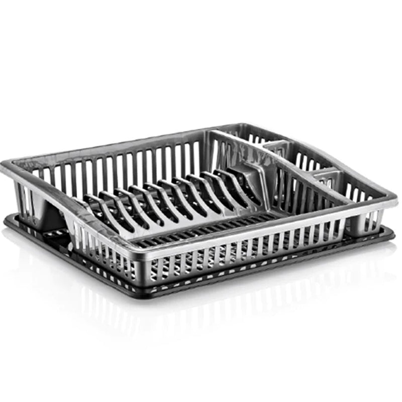 Large Plastic Dish Drainer with Drip Tray for Kitchen