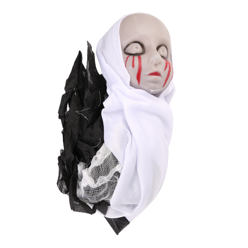 Hanging Ghost Skeleton Head Blood Bleeding Eyes for Haunted House Props Spooky Scene