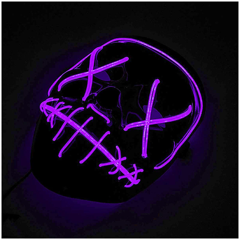 Light Up Purge Mask Led Scary Halloween Cosplay Masks for Adults