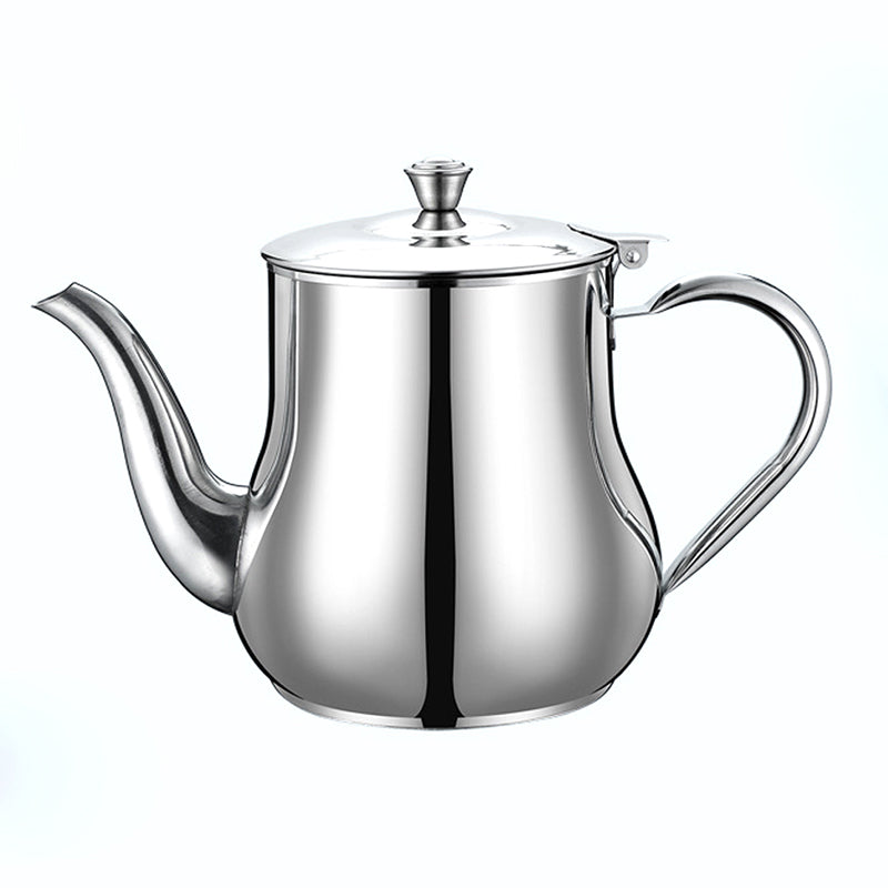 Stainless Steel Home Tea and Coffee Pot With Handle Spout and Lid 32oz