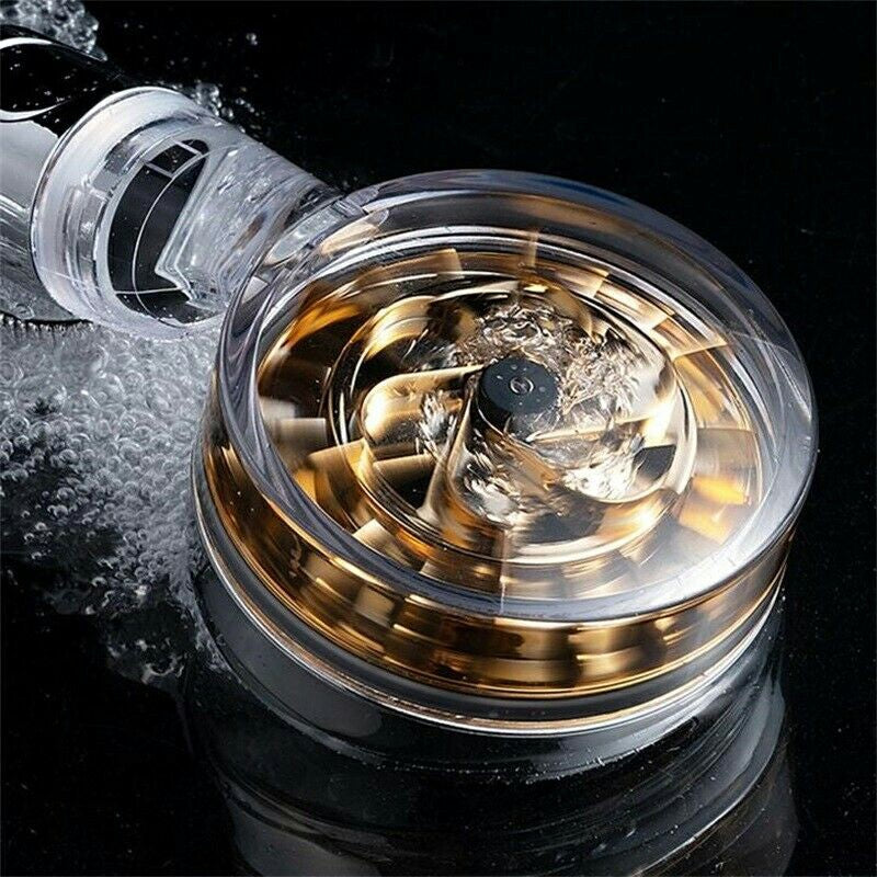 Handheld Turbocharged Pressure Propeller Shower Adjustable Shower Head - Transparent