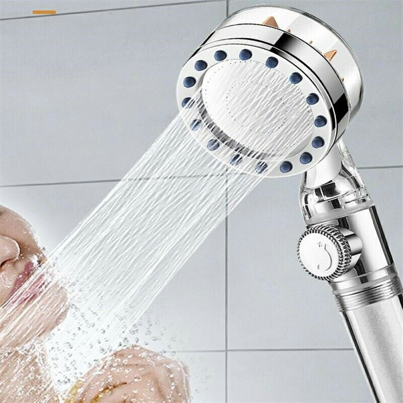 Handheld Turbocharged Pressure Propeller Shower Adjustable Shower Head - Transparent