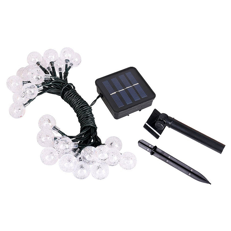 Illuminate Your Christmas with Colorful 6.5M 30 LED Bubble Ball Shaped Solar Powered String Lights