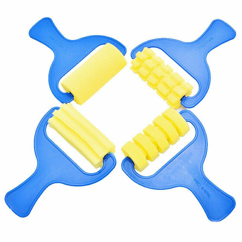 "Vibrant Creations with Ease: 42-Piece Blue Paint Brushes and Sponge Painting Tool Set for Creative Play"