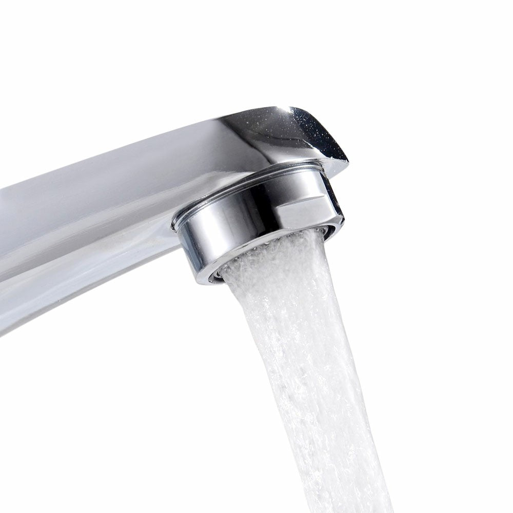 Modern Sink Mixer Tap Bathroom Basin Chrome Bath Taps Shower with 2 pcs 60cm Braided Hoses