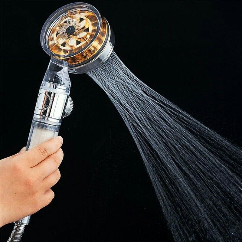 Handheld Turbocharged Pressure Propeller Shower Adjustable Shower Head - Transparent