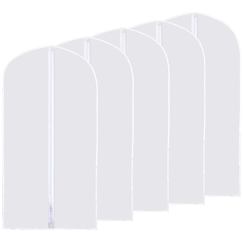 "XL Clear Zipper Garment Bags - 5-Pack for Travel and Home Use (60x120)"