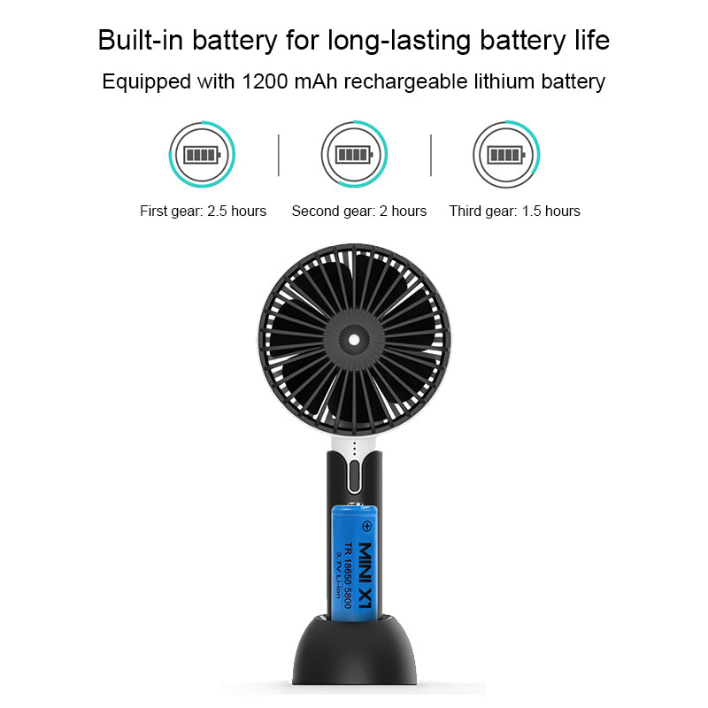 Summer Handheld Portable Mini Fan USB Rechargable Desktop Fan