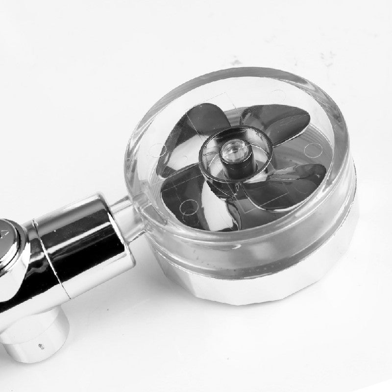 High Pressure Spray Shower Head 360 degree Rotatable Water Saving One-press Design - Silver