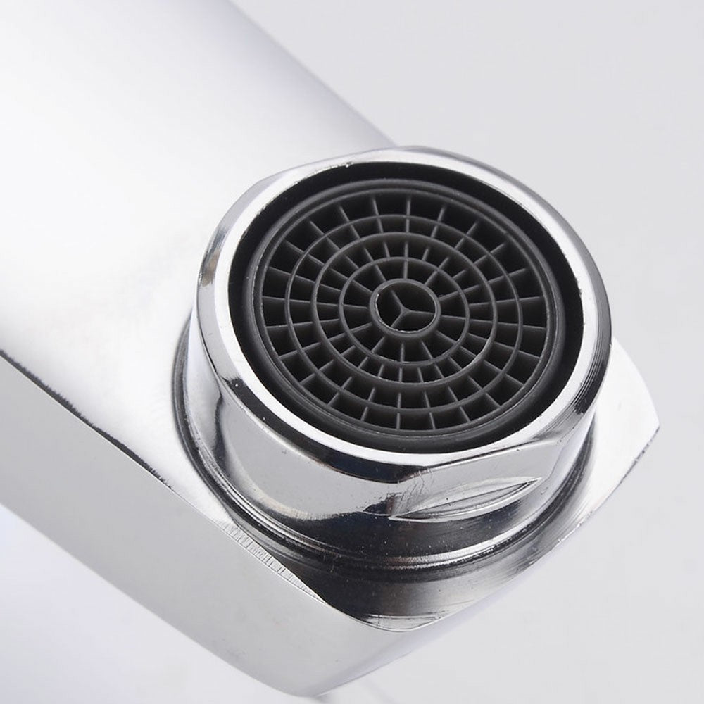 Modern Sink Mixer Tap Bathroom Basin Chrome Bath Taps Shower with 2 pcs 60cm Braided Hoses