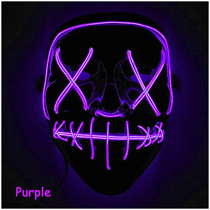 Light Up Purge Mask Led Scary Halloween Cosplay Masks for Adults