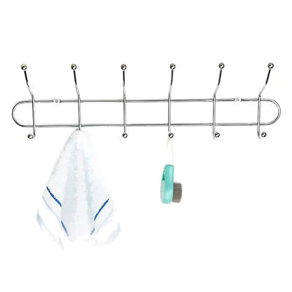 Chrome Door Hanger Rack 6 Hook Medium Rack Hanger for Clothes