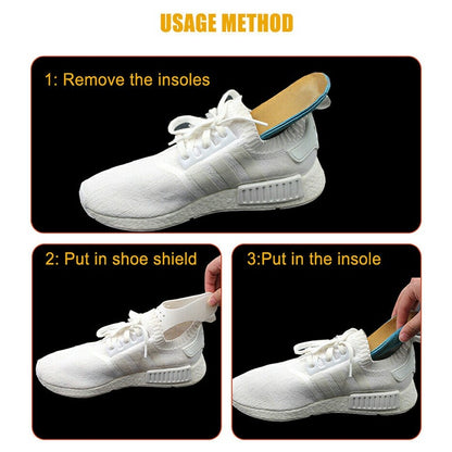 Shoe Trainer Protector Reusable Anti Crease Sneaker Shields Toe Box Decreaser for Men UK 7-12 - White