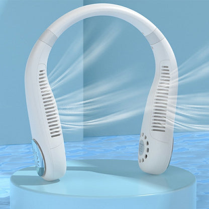 2400mAh with Lights Neckband Bladeless Lazy Fan Neck Hanging Cooler USB Rechargeable