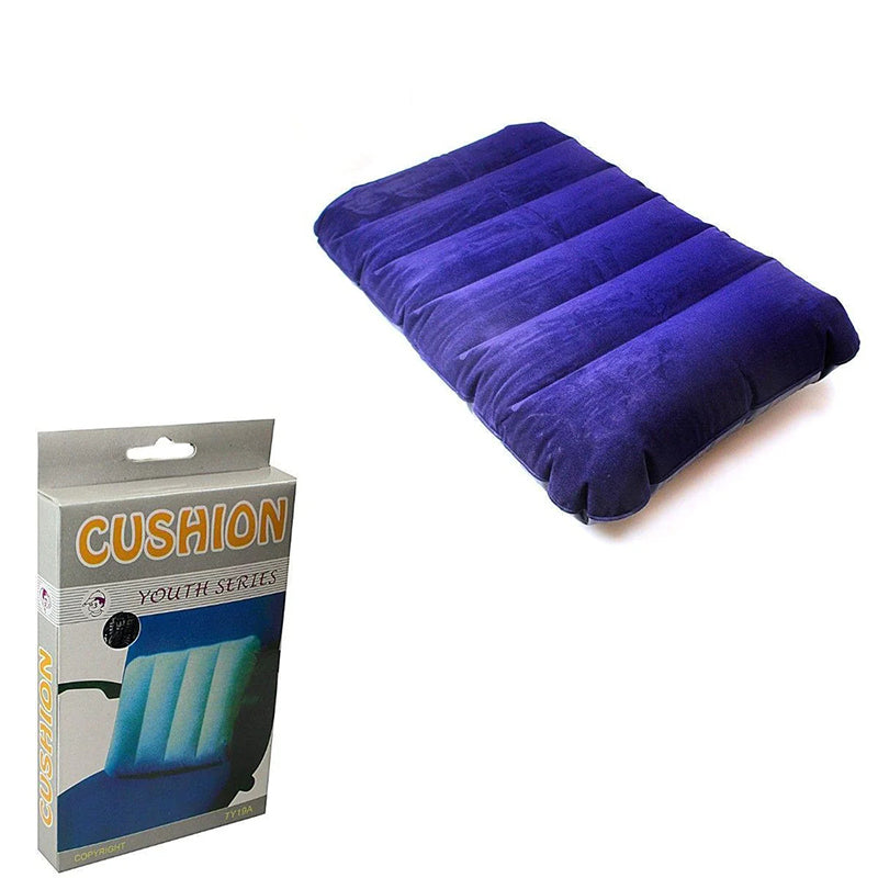 Inflatable Cushion Camping Pillow Portable Nap Pillow Flocking Pillow Chair Back Cushion