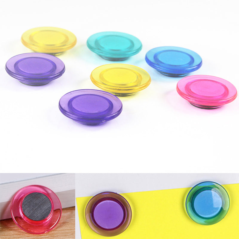 Assorted Colour Fridge Suction Magnets Stationery 30mm 10 Pack