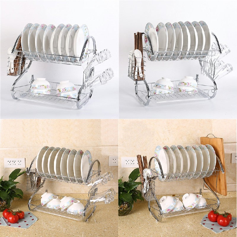 "Elevate Your Kitchen Organization with Our 2 Tier Dish Drainer Rack!"