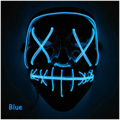 Light Up Purge Mask Led Scary Halloween Cosplay Masks for Adults