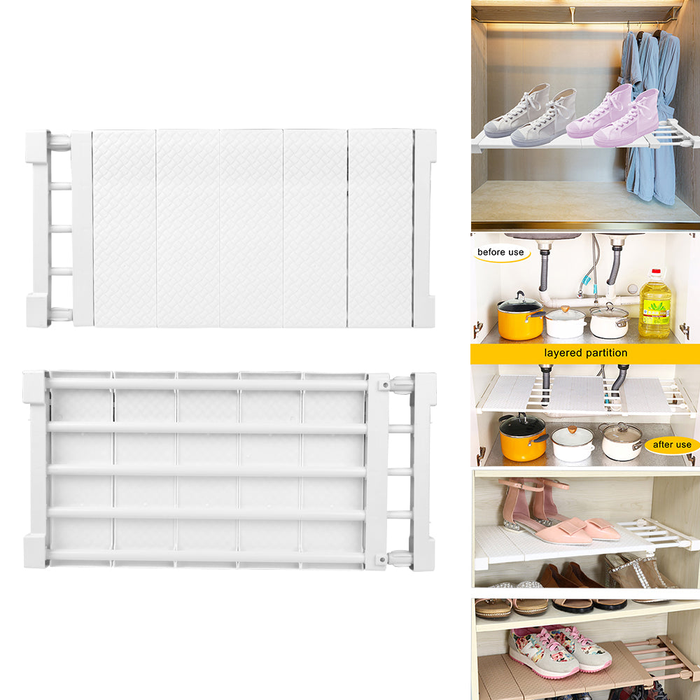 Adjustable Extendable Rack Closet Cupboard Divider Rack Storage Organizer Shelf Easy to install (high quality)