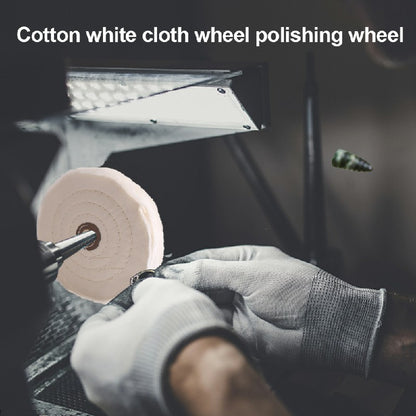 150MM 6 Inch Spiral Stitched Cotton Buffing Polishing Wheel Mop Bench Grinder - inner diameter 16MM