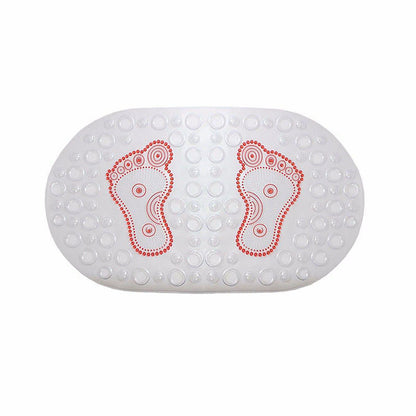 PVC Protection Clear Foot Design Bathroom Mat Washroom Pad 66cm x 36cm