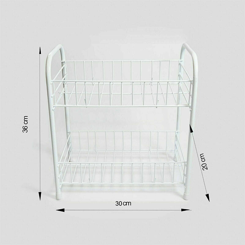 2 Tier Fruit and Vegetable Cutlery Storage Stack Kitchen Rack 30cm x 36cm