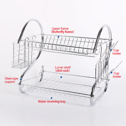 "Elevate Your Kitchen Organization with Our 2 Tier Dish Drainer Rack!"