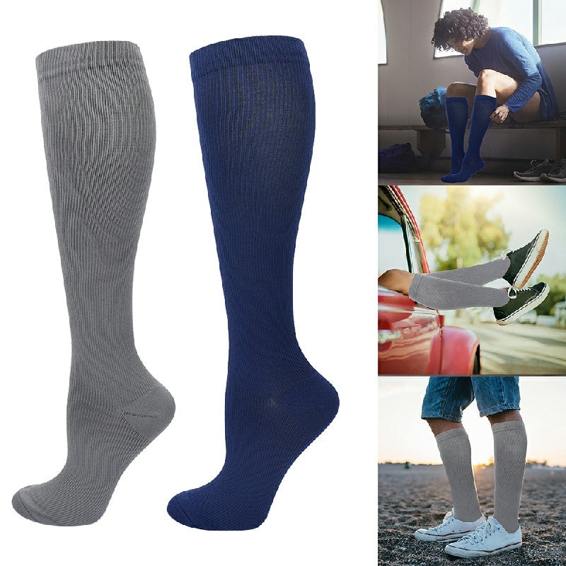 Unisex Anti-Fatigue Sport Compression Socks Varicose Vein Stocking One Pair - Navy