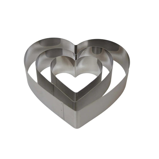3 Piece Heart Baking Tool Mould Stainless Steel Heart Cookie Cutters