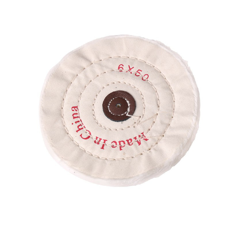 150MM 6 Inch Spiral Stitched Cotton Buffing Polishing Wheel Mop Bench Grinder - inner diameter 16MM