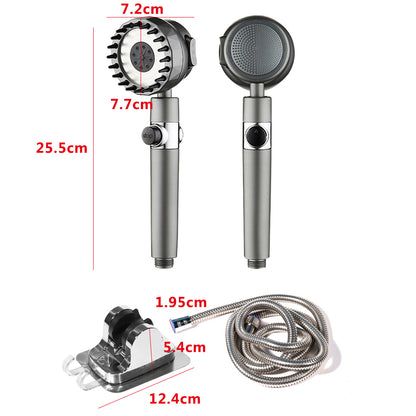 1set Multifunctional Massage Shower Head 3-mode Handheld 360 Degrees Rotates Shower Head (high quality)