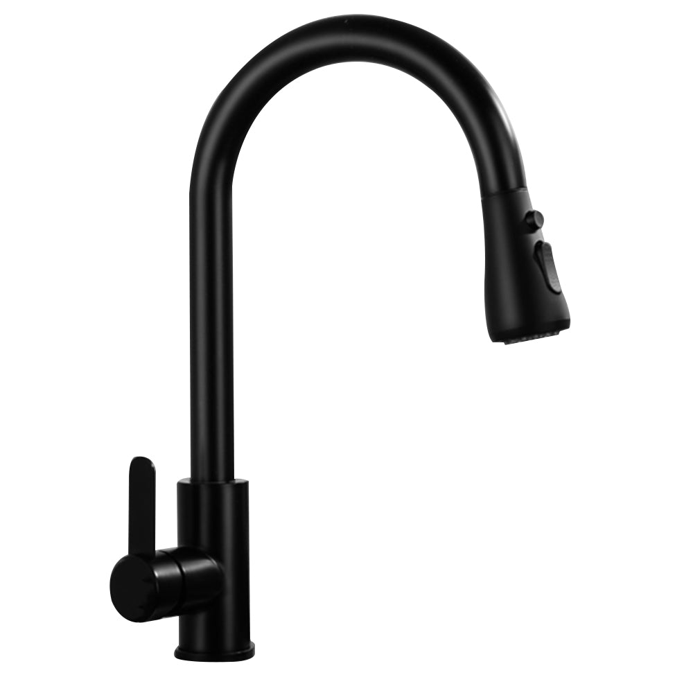 Stainless Steel Kitchen Taps Sink Mixer Pull Out Spray Tap Single Faucet - Black