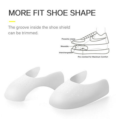 Shoe Trainer Protector Reusable Anti Crease Sneaker Shields Toe Box Decreaser for Men UK 7-12 - White