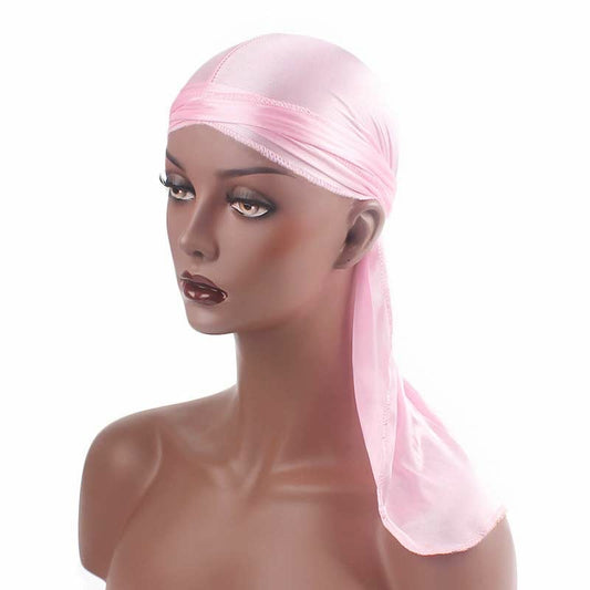 Fashion Unisex Men and Women Headscarf Headdress Bandana Durag Headwear Faux Soft Silk Pirate Cap Wrap