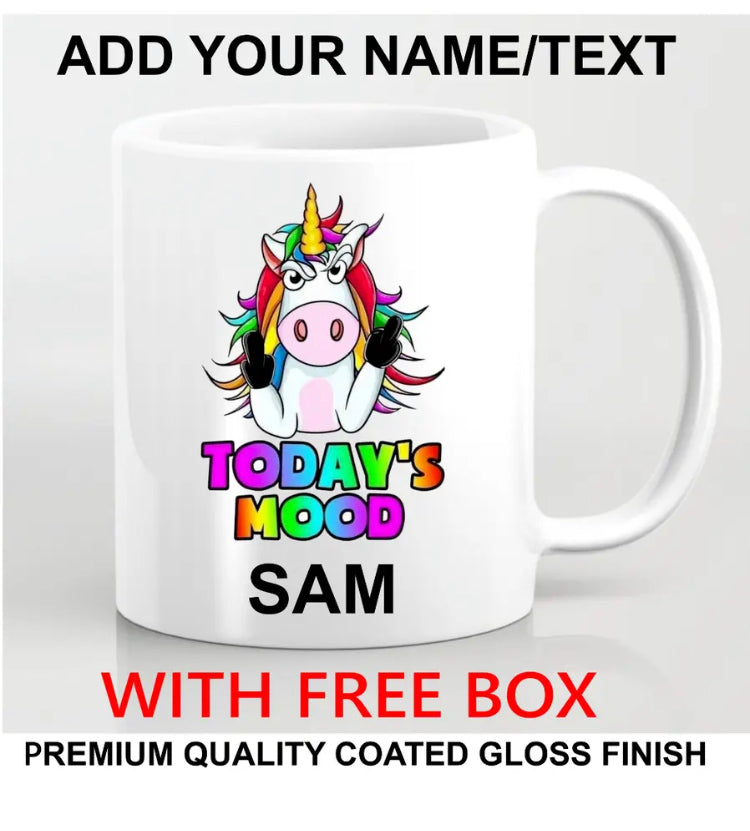 PERSONALISED UNICORN MUG CUP CUSTOM GIFT TEXT SANTA GIFT MUG CHRISTMAS XMAS