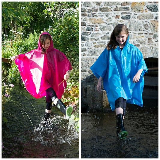 Lightweight Poncho Waterproof Raincoat for Childrens Boys Girls 45 x 72 inch